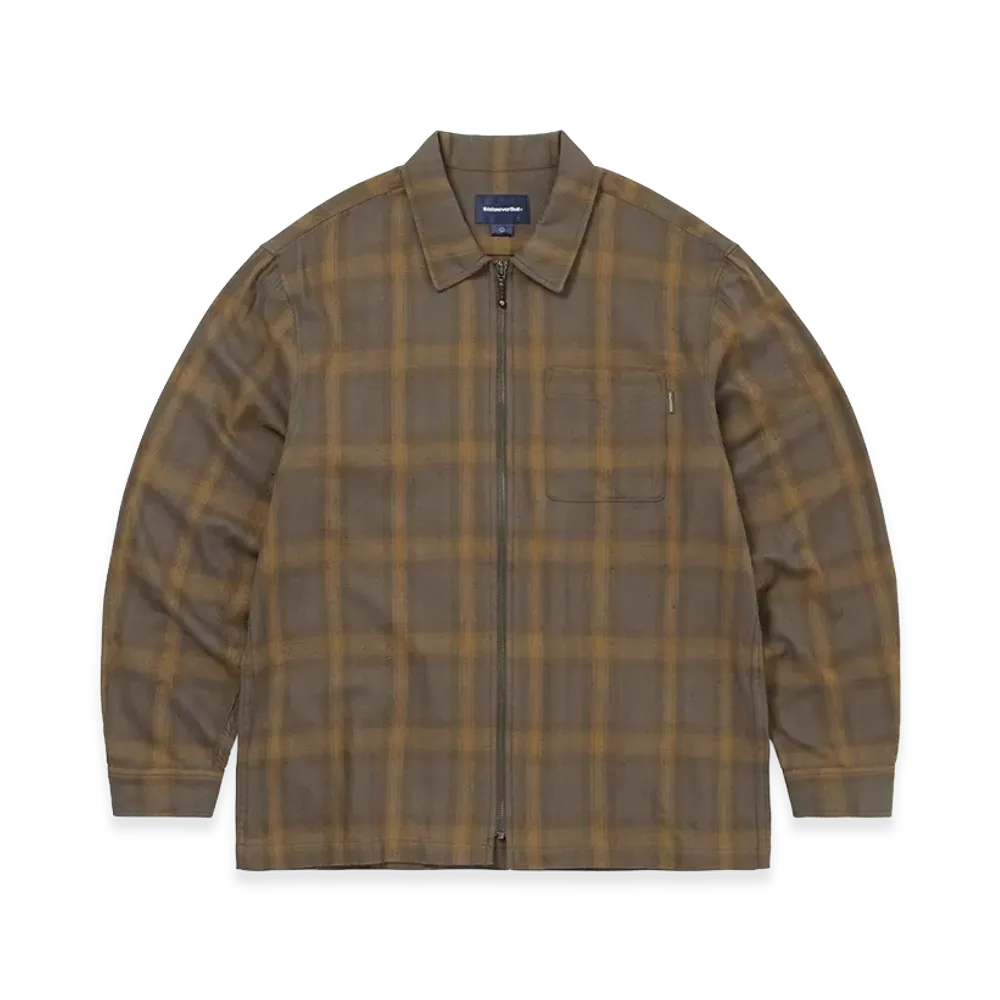 thisisneverthat Nep Check Zip Shirt "Brown"