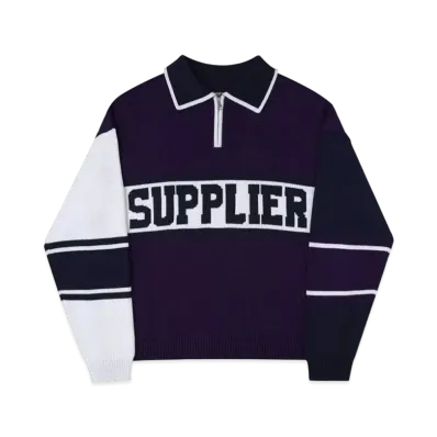 SUPPLIER Panelled College Logo Knit "Purple"