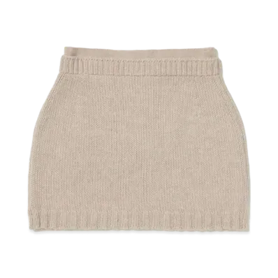 AURALEE Wool Soft Cord Knit Mini Skirt "Top Beige"
