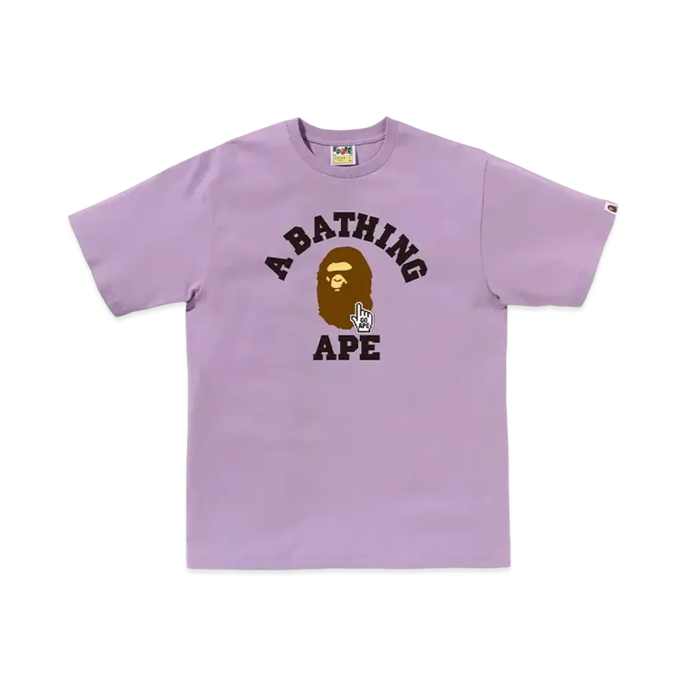 A BATHING APE Bapec Online ExclusiveGo Ape Pointer College Tee "Purple"