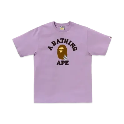 A BATHING APE Bapec Online ExclusiveGo Ape Pointer College Tee "Purple"