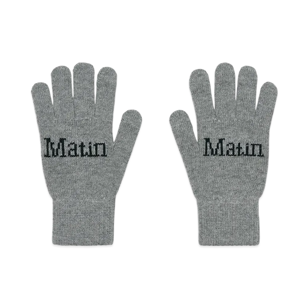 Matin Kim Matin Split Logo Knit Gloves "Grey"