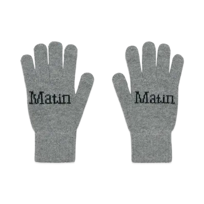 Matin Kim Matin Split Logo Knit Gloves "Grey"