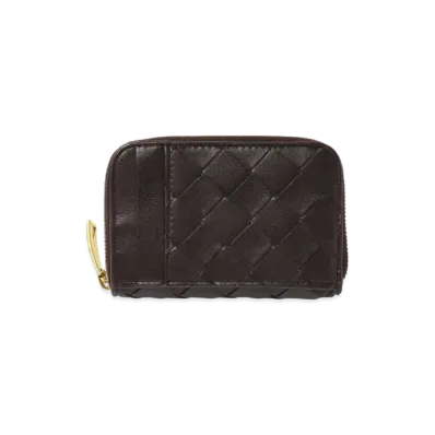 Bottega Veneta Intrecciato Lambskin Zip Around Coin Purse "Potion"