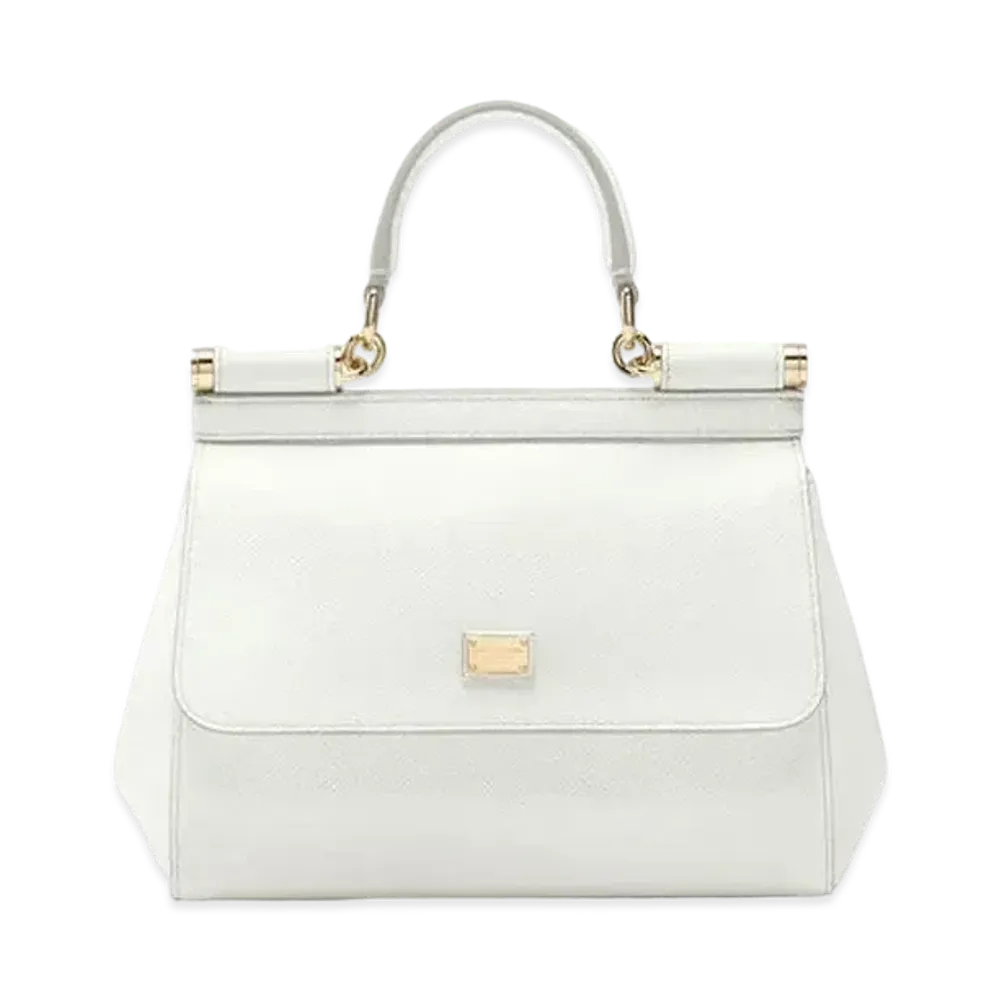 Dolce&Gabbana Sicily Bag Small Dauphine Leather "White"