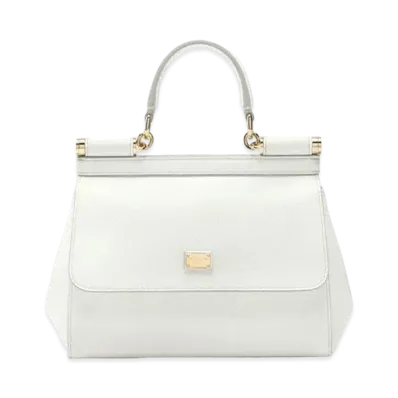 Dolce&Gabbana Sicily Bag Small Dauphine Leather "White"
