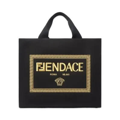 FENDI x Versace Fendace Logo Large Tote Bag "Black"