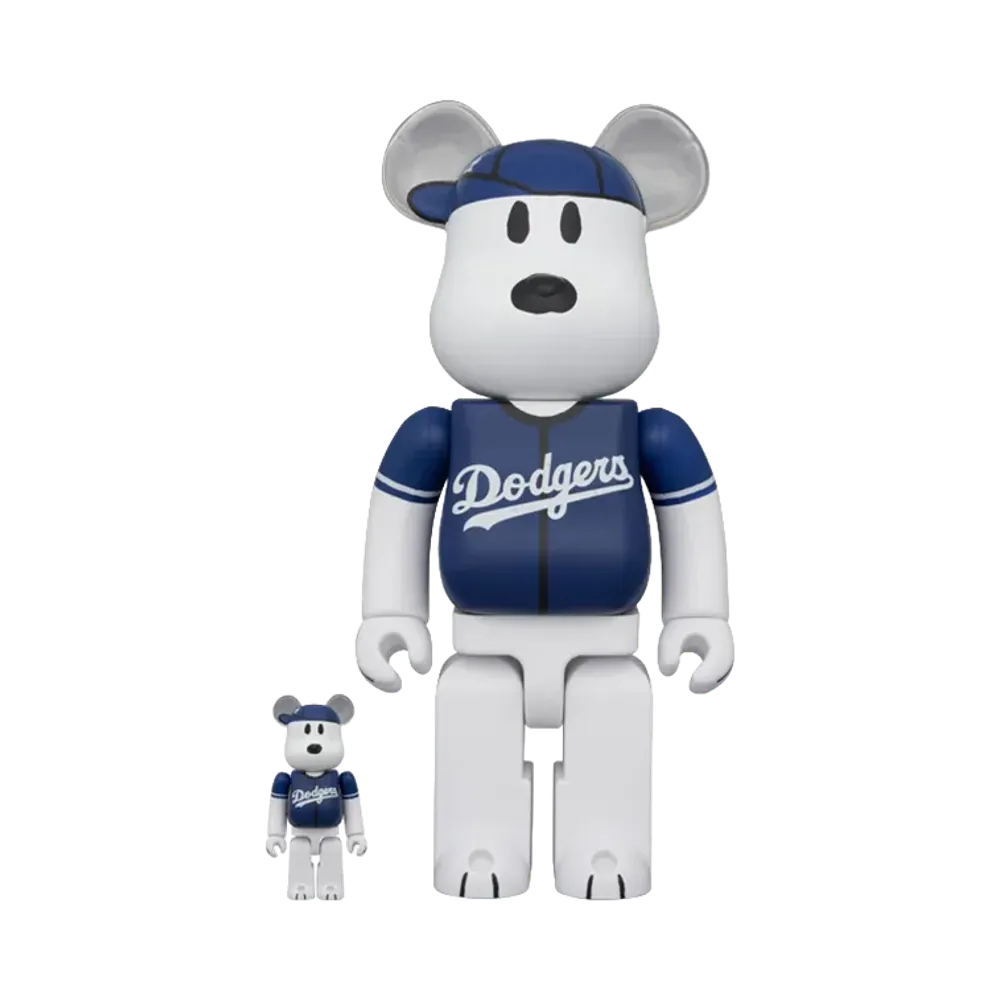 MEDICOM TOY "BEARBRICK" Mlb X Peanuts Bearbrick Snoopy (Los Angeles Dodgers) 100% & 400%