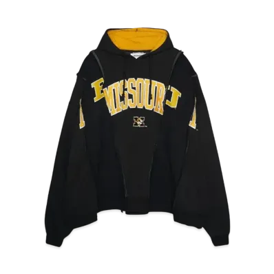 DISCOVERED LOOPING WIDE COLLEGE HOODIE with IRON CROSS CROCHET_ver.01 "WHITE"