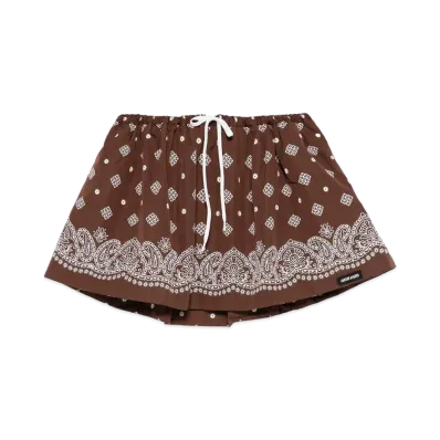 MIU MIU Women's Poplin Mini Skirt "Brown"