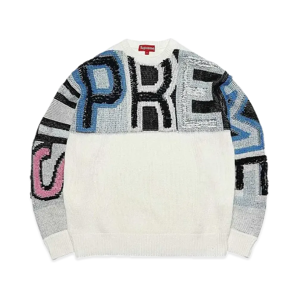 Supreme Chenille Logo Sweater "White"
