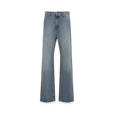 MIU MIU Women's 5 Pocket Denim Dirty Wide Leg "Blue"
