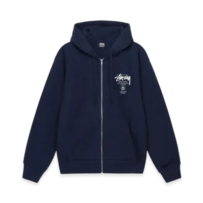 Stussy World Tour Zip Hoodie 2022 "Navy"