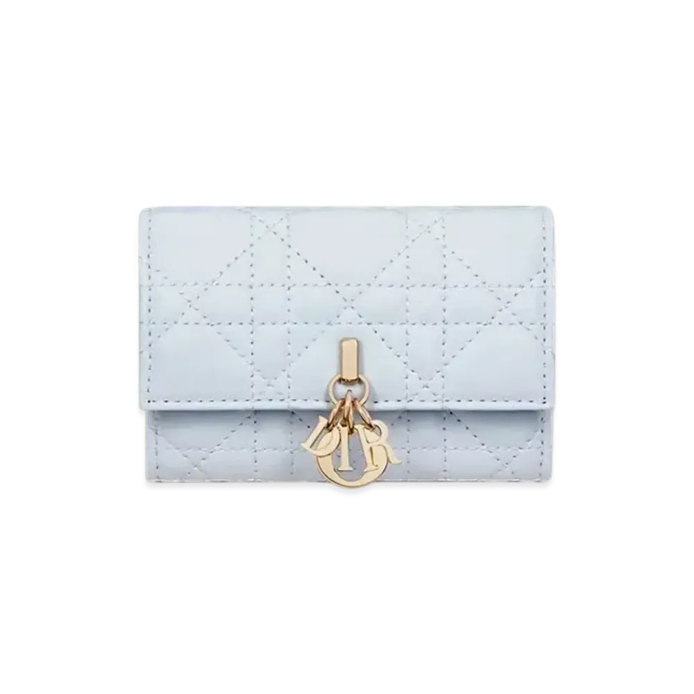 Dior My Dior Glycine Wallet Cannage Lambskin "Shirt Blue"