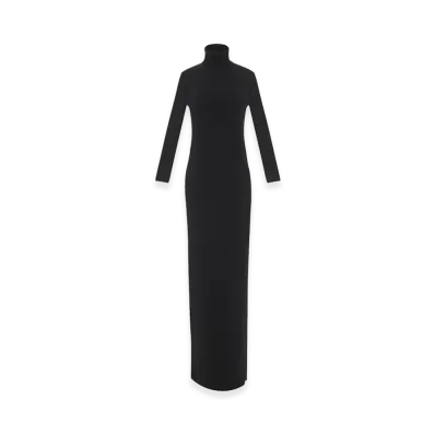 Saint Laurent Women's Wool Long Dress "Black"