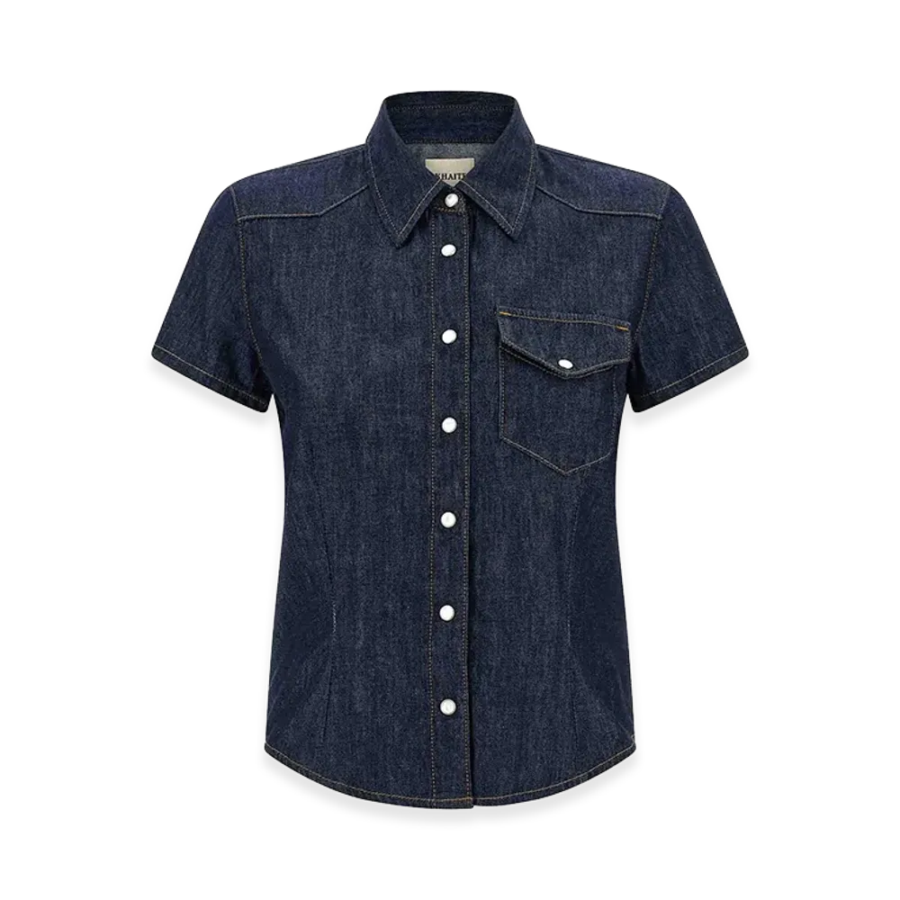 KHAITE Women's 'Cavazos' Shirt "Blue"