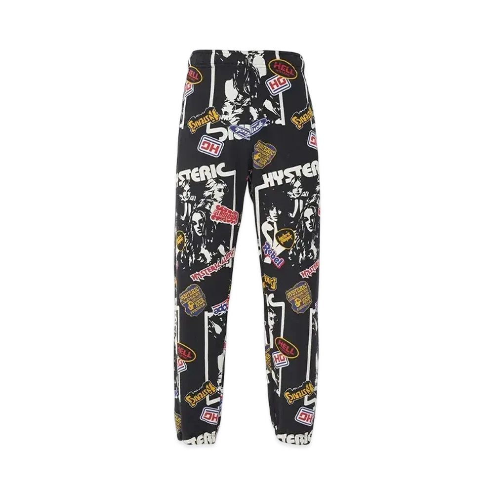 HYSTERIC GLAMOUR 4Girls Pattern Sweatpants "Black"