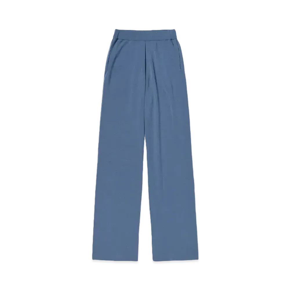 AURALEE Wool Recycle Polyester High Gauge Knit Pants "Blue Gray"