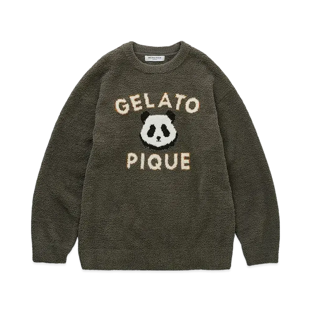 GELATO PIQUE Homme Powder Panda Jacquard Pullover "Gray"