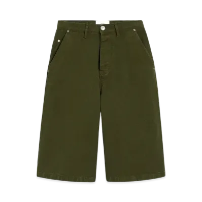 AMI PARIS Cotton Wide-Fit Bermuda Shorts "Loden"