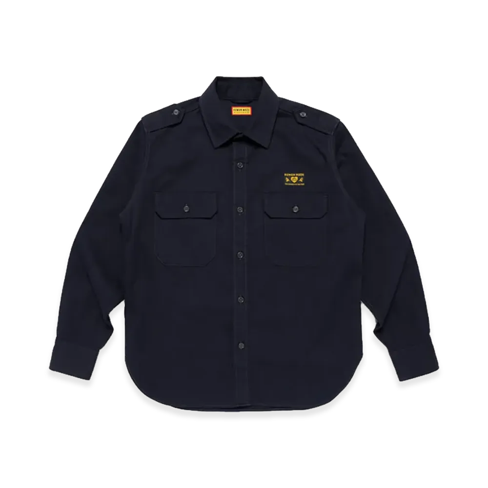 HUMAN MADE Twill Epaulette Shirt "Navy"