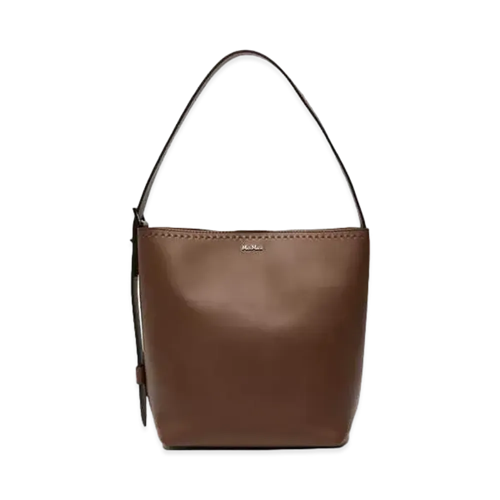 Max Mara Archetipo Calf Leather Shopping Bag "Brown"