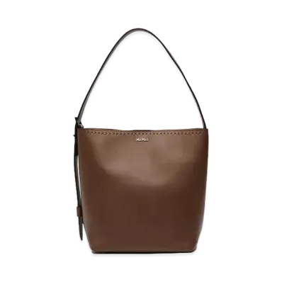 Max Mara Archetipo Calf Leather Shopping Bag "Brown"