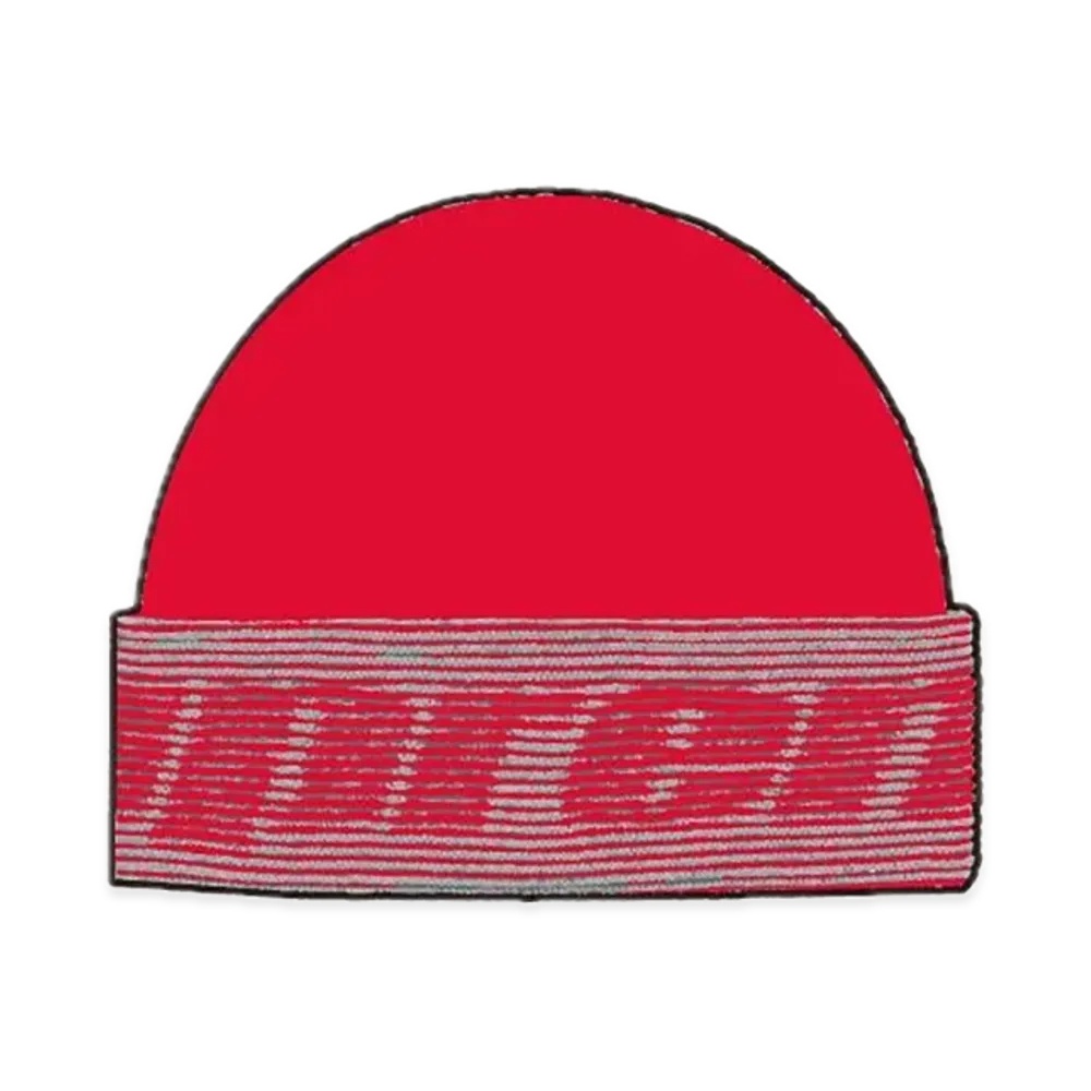 Supreme Reflective Jacquard Beanie "Red"