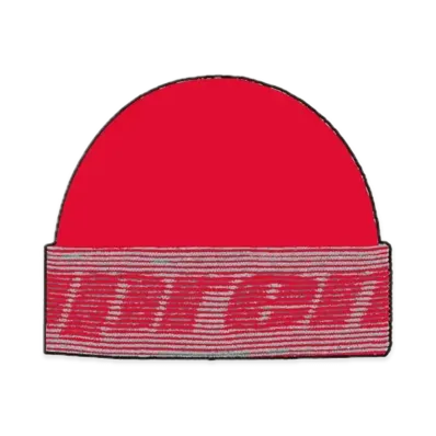 Supreme Reflective Jacquard Beanie "Red"