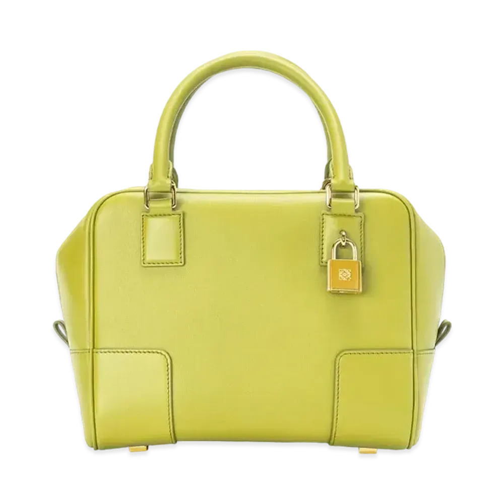 LOEWE Amazona 19 Square Bag In Nappa Calfskin "Lime Yellow"