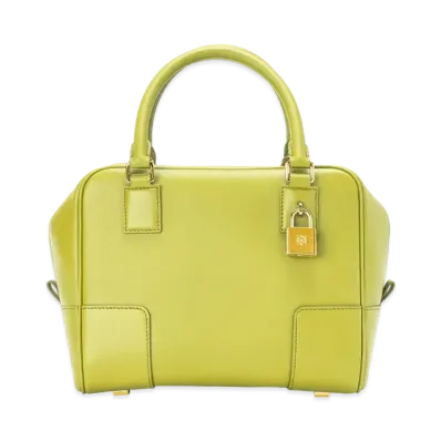 LOEWE Amazona 19 Square Bag In Nappa Calfskin "Lime Yellow"