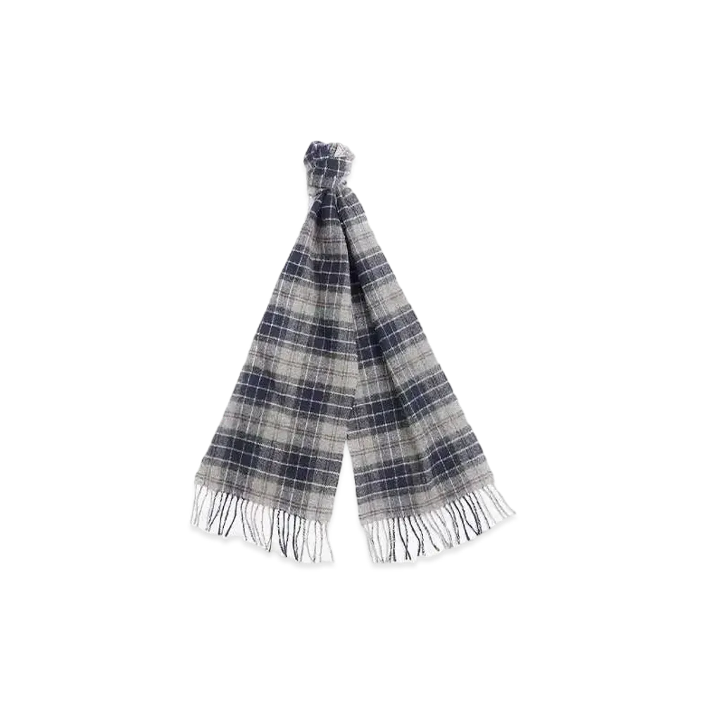 Barbour Wool Tartan Scarf "D Gray"