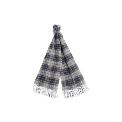Barbour Wool Tartan Scarf "D Gray"