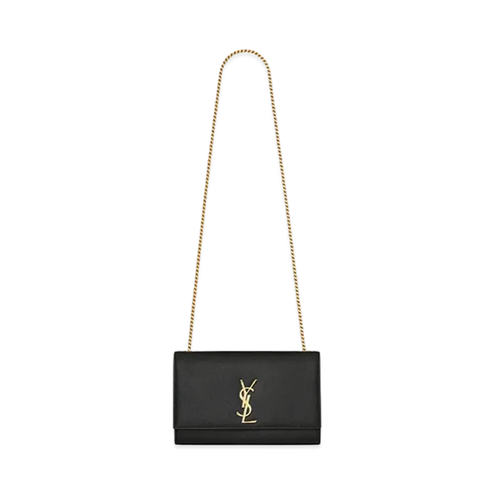Saint Laurent Kate Medium In Grain De Poudre Embossed Leather "Black"