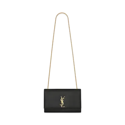 Saint Laurent Kate Medium In Grain De Poudre Embossed Leather "Black"