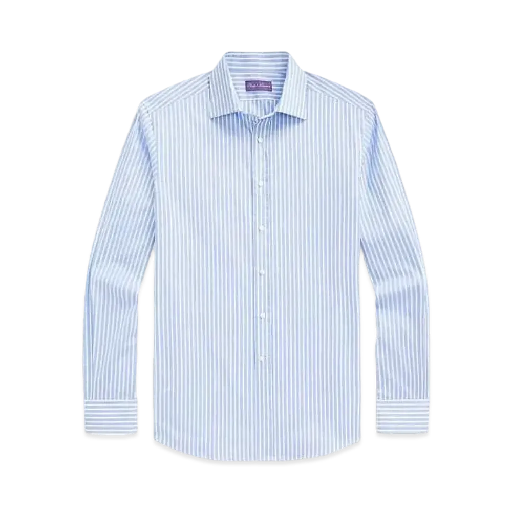 Ralph Lauren Purple Label Striped Poplin Shirt "Blue"