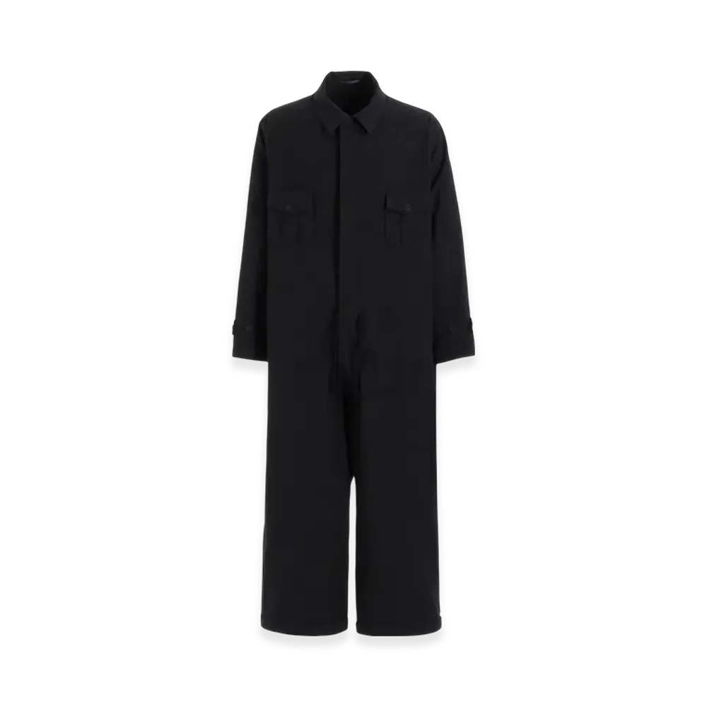 Yohji Yamamoto POUR HOMME C/Zaza Cloth Double Placket Jumpsuit "Black"
