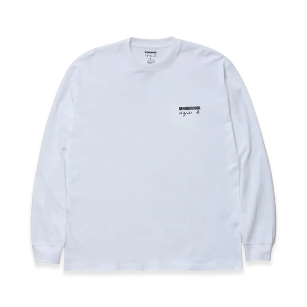 NEIGHBORHOOD x agnes b. Crewneck LS-1 "White"