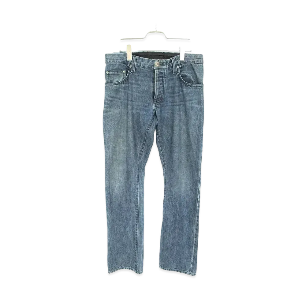 Chrome Hearts Cross Button Fly Washed Denim Pants "Indigo"