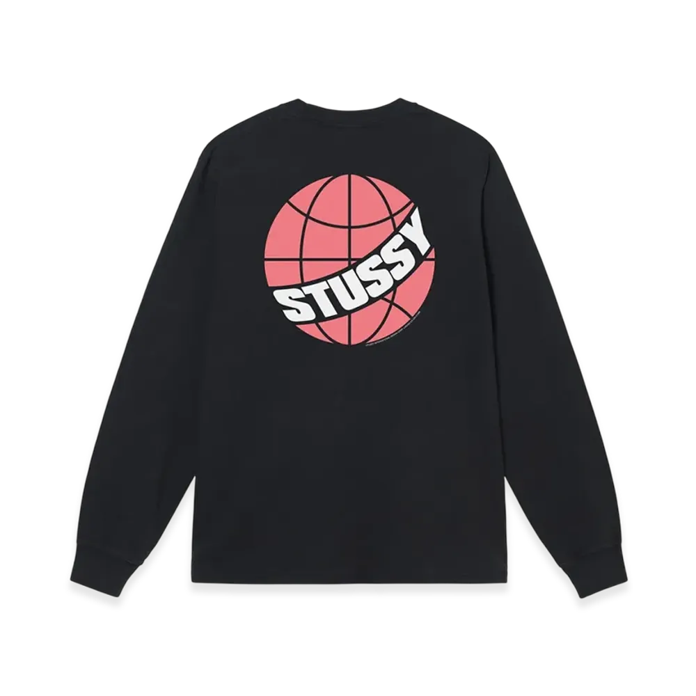 Stussy Global Peace Pigment Dyed LS Tee "Black"