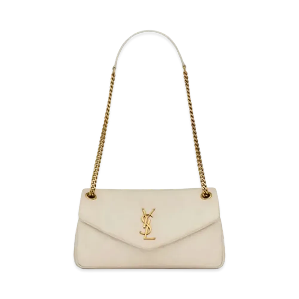 Saint Laurent Calypso in Plunged Lambskin "Blanc Vintage"