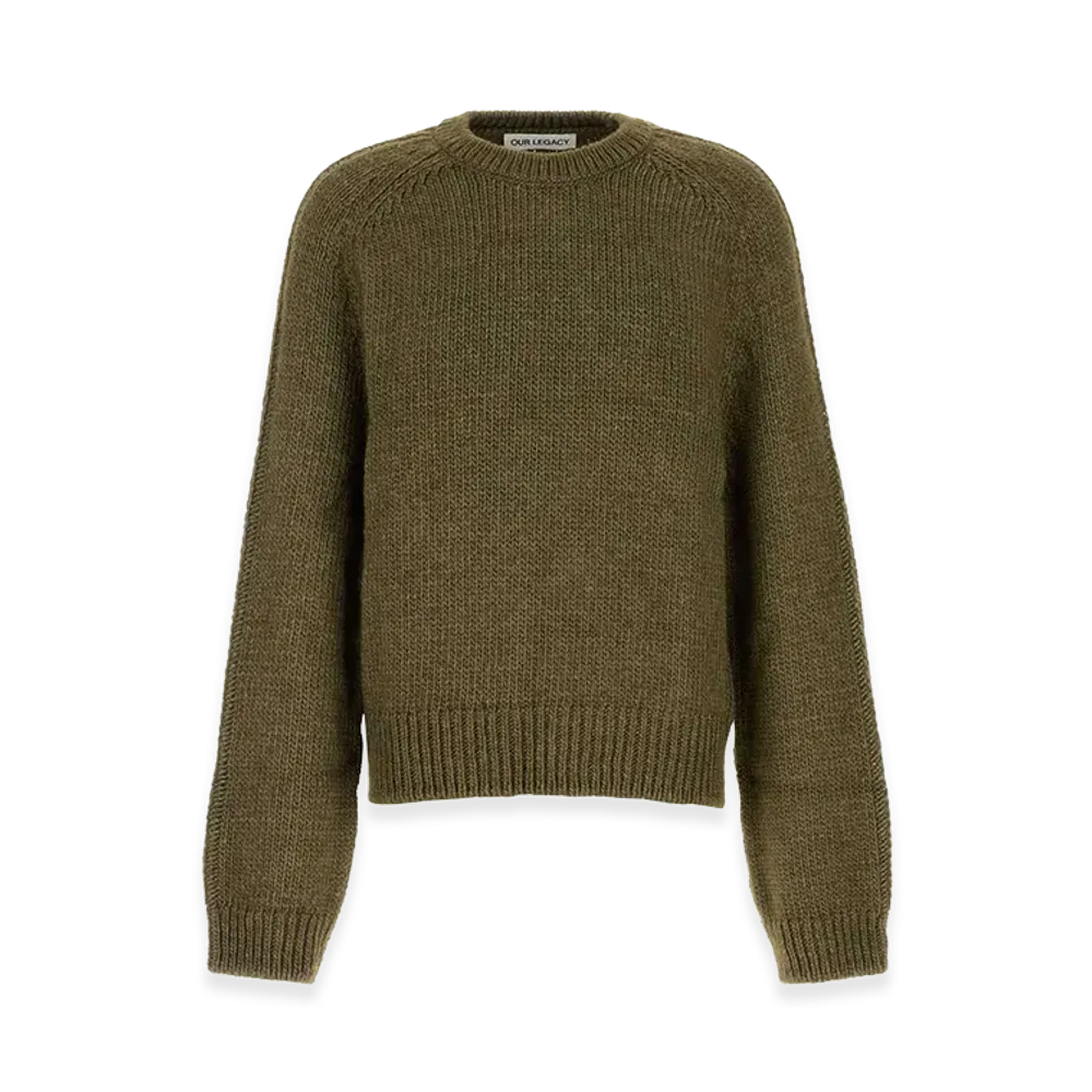 OUR LEGACY Olive Green Wool And Silk Sweater "Green"
