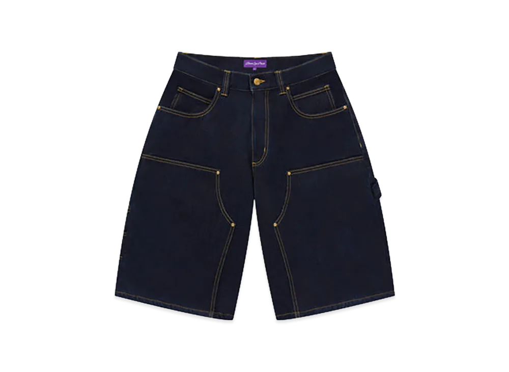 BlackEyePatch Stencil Logo Double Knee Denim Shorts "Indigo"