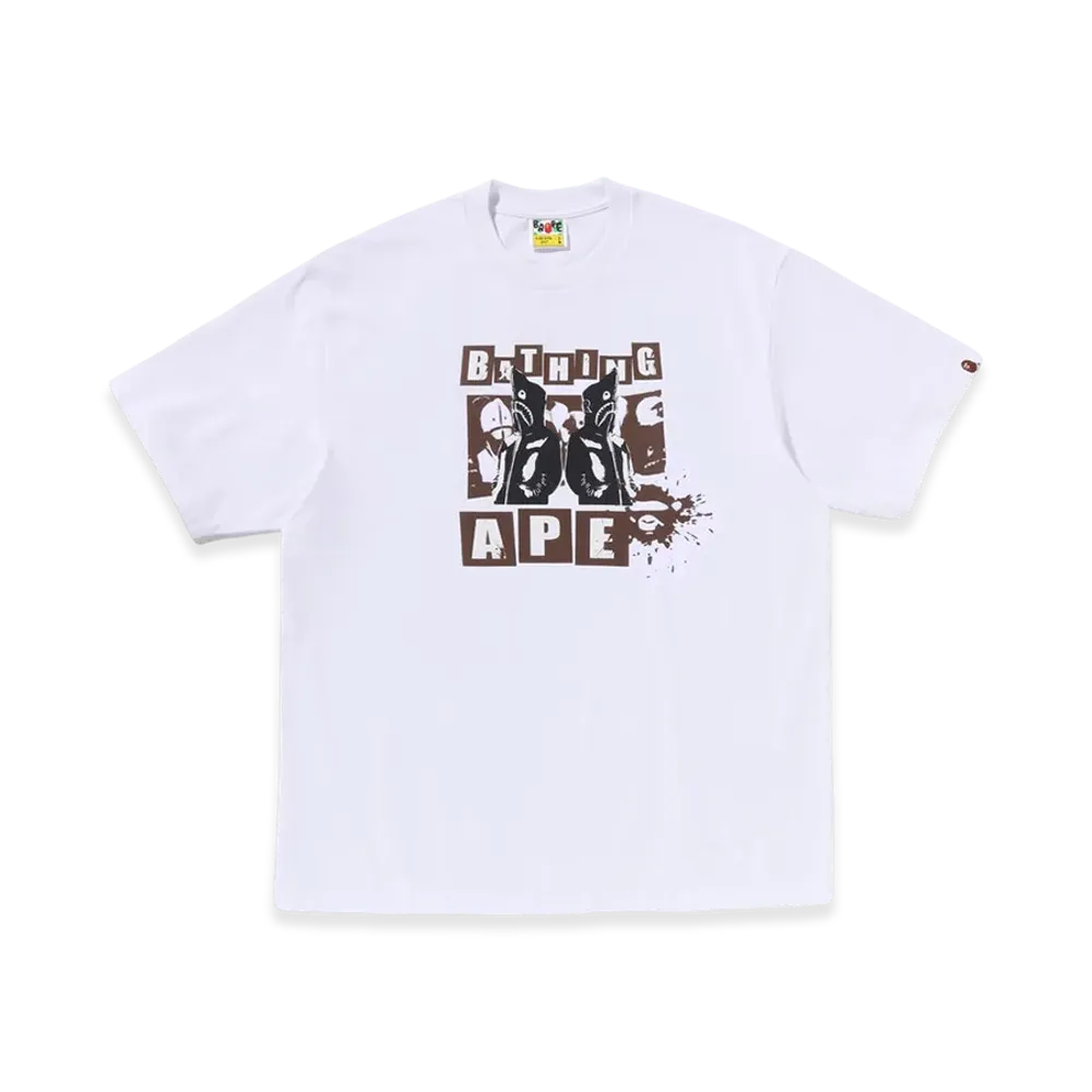 A BATHING APE Graffiti Bape Logo Relaxed Fit Tee #2 "White"