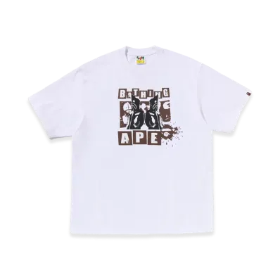 A BATHING APE Graffiti Bape Logo Relaxed Fit Tee #2 "White"