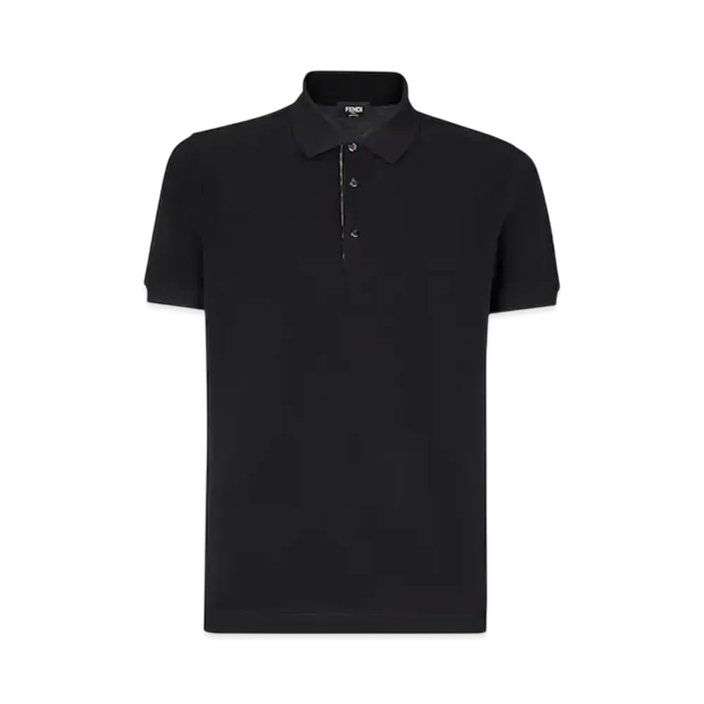 FENDI Men's Pique Polo Shirt "Black"