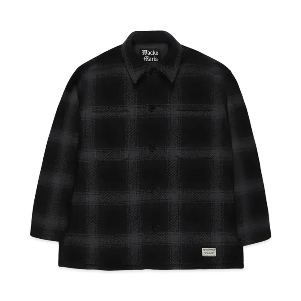 WACKO MARIA Check Fleece Shirt Jacket "Gray"