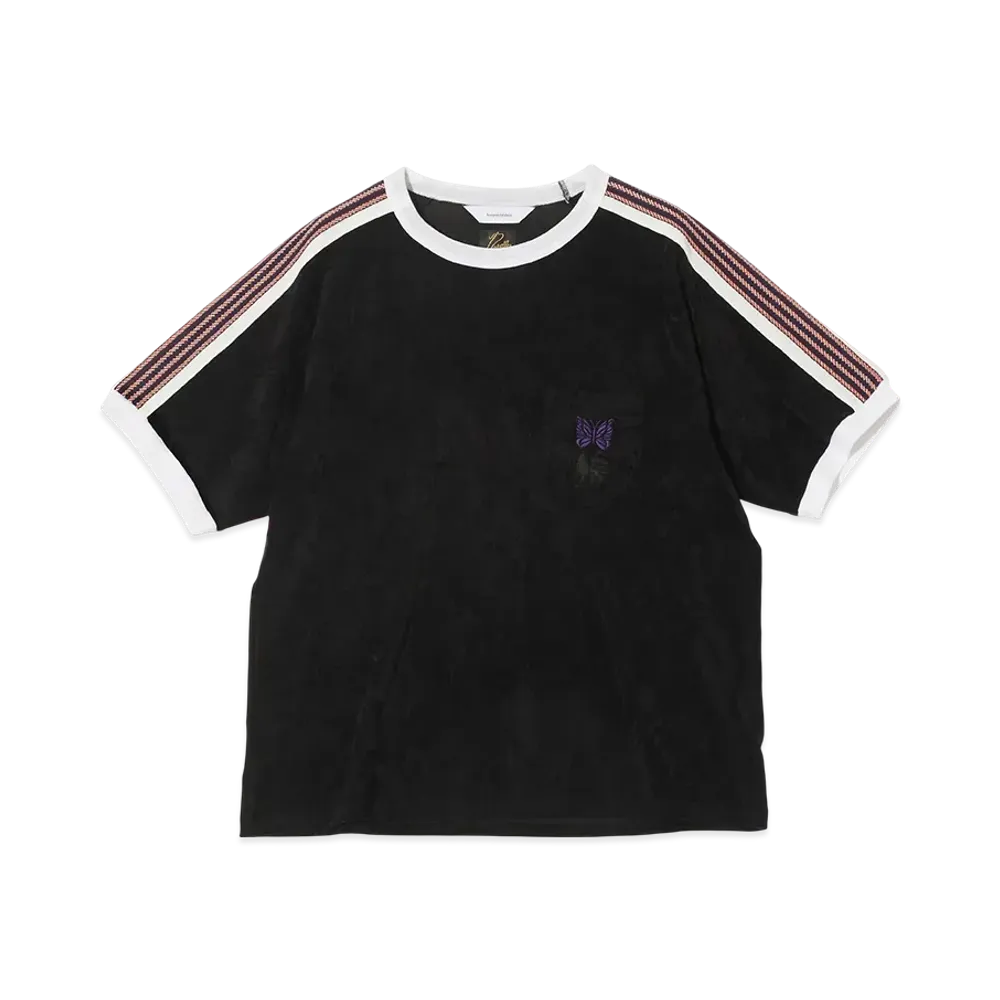 NEEDLES x Sasquatchfabrix. S/S Papillon Emb. Tee - Poly Velour "Black"