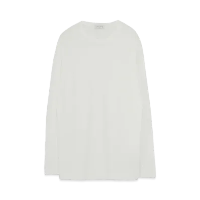 Yohji Yamamoto Pour Homme 30/-ULTIMA PLAIN STITCH NEW ROUND NECK LONG SLEEVES "White"