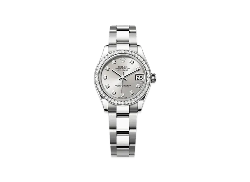 ROLEX Datejust 31 Oystersteel & White Gold Diamonds "Grey"